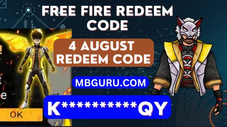 Garena Free Fire Max Redeem Codes Today 4 August 2024